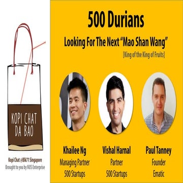 500 Startups: Kopi Chat at @Blk71 Singapore