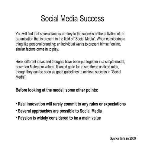 Social Media Succes
