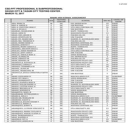 NOSA March 12, 2017 CSE-PPT Region 11 Prof and Subprof