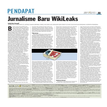Jurnalisme Baru Wikileaks - Koran Tempo