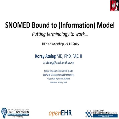 SNOMED Bound to (Information) Model | Putting terminology to work