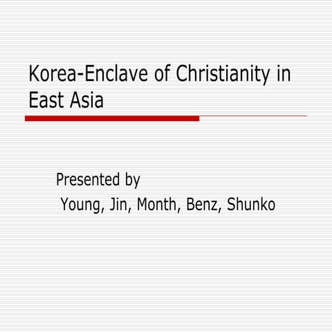 Social  studies Korea Enclave of Christianity