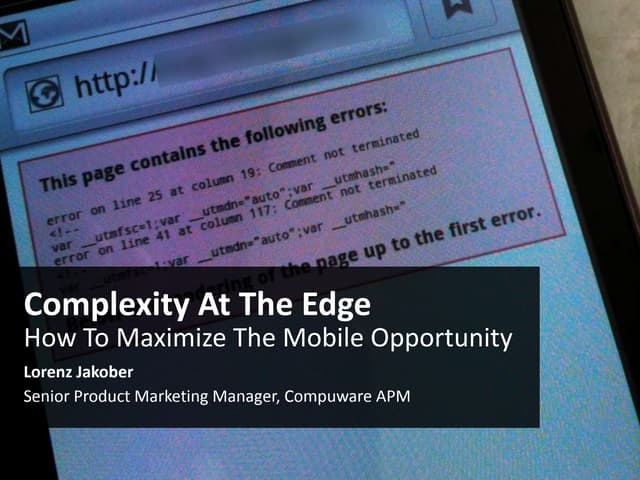 Complexity At The Edge  How To Maximize The Mobile Opportunity