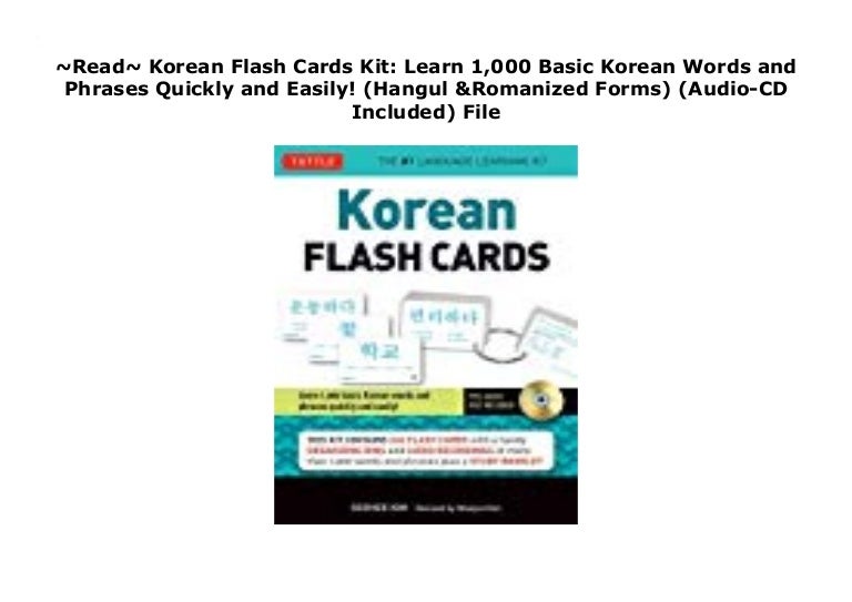 Read Korean Flash Cards Kit Learn 1,000 Basic Korean Words and Phr…