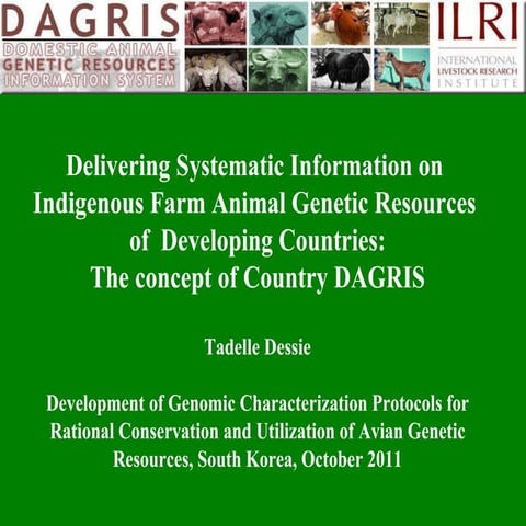 Delivering systematic information on indigenous farm animal genetic resources...