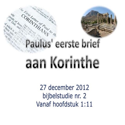 1Korinthe (2-de studie)