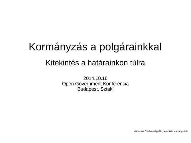 Kormányzás polgárokkal - kitekintés