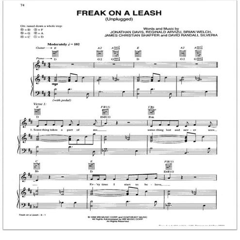 Korn ft. amy lee freak on a leash [unplugged] | PDF