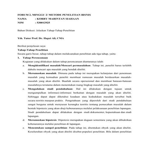 Korry marintan siahaan, hapzi ali, forum 2 tahap tahap penelitian, ut, 2018