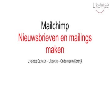 Starten met Mailchimp - 2020