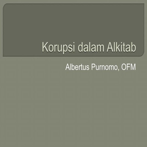 Korupsi dalam alkitab