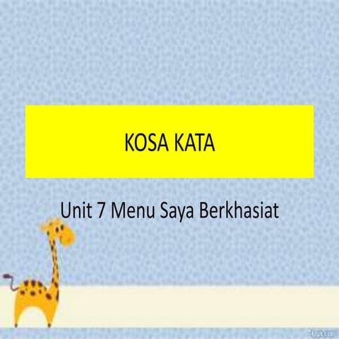 Kosa kata