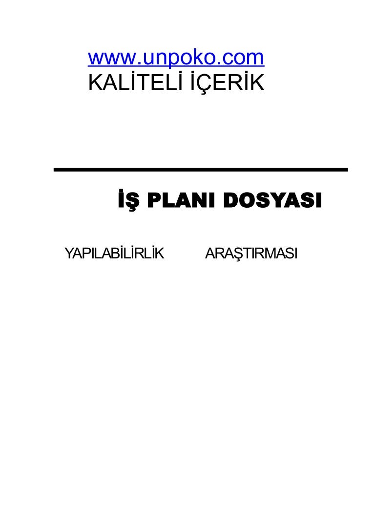 Kosgeb I S Plani Ornegi Deri Uzerine Satis Yapacaklar
