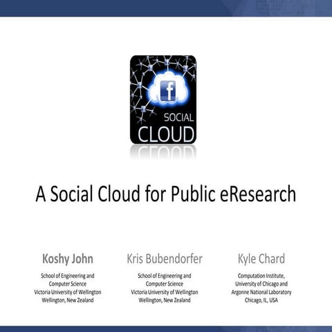 A Social Cloud for Public eResearch