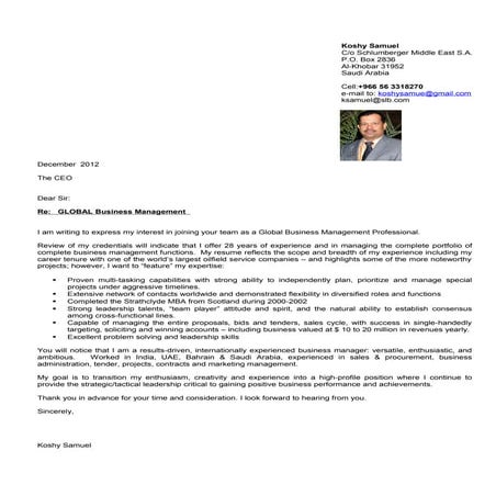 Koshy samuel resume  jan 2013