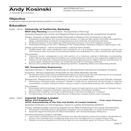 Kosinski, Andy - CV