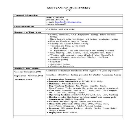 Kostyantyn Mushynskiy CV