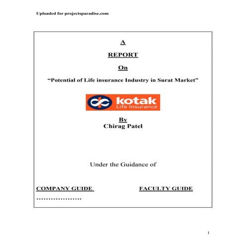 Kotak life insurance project