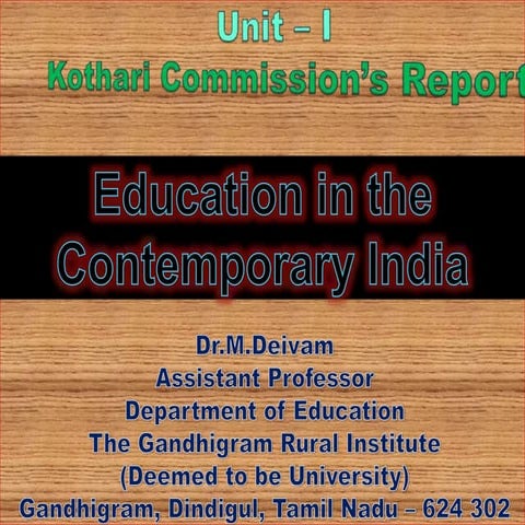 Kothari education commission's report