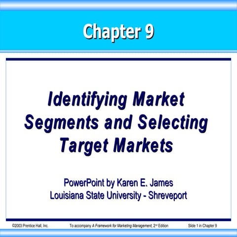 Identifying Market Segments and Selecting Target Markets