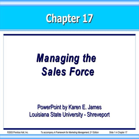 Managing the Sales Force