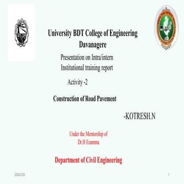 Construction of Road pavement Civil Engineering | PPTX