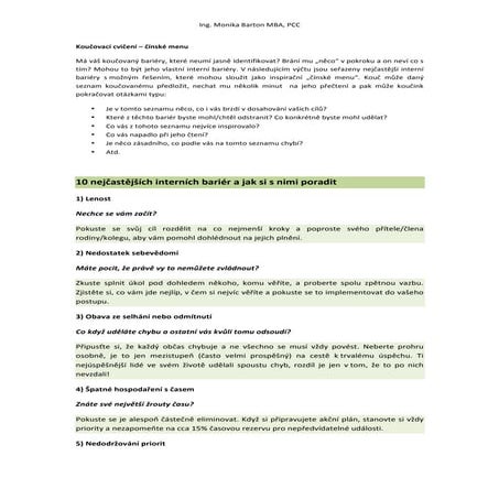 Koučovací cvičení 1