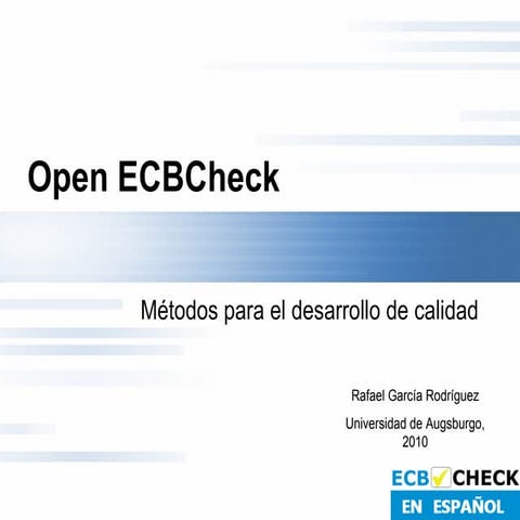 Métodos de mejora de calidad, Open ECB-Check en español | PPT