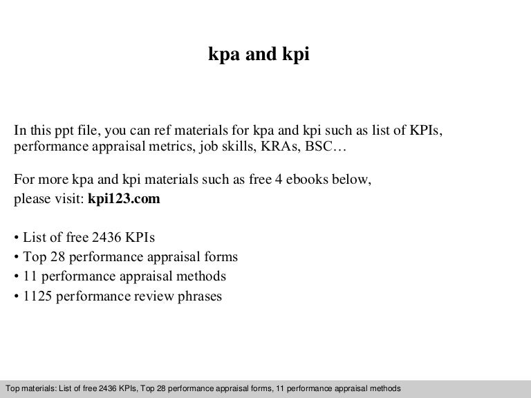 Kpa And Kpi