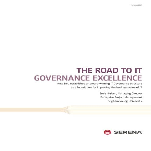 The Road to IT Governance Excellence