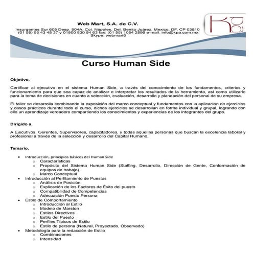 Human Side Entrenamiento | PPTX