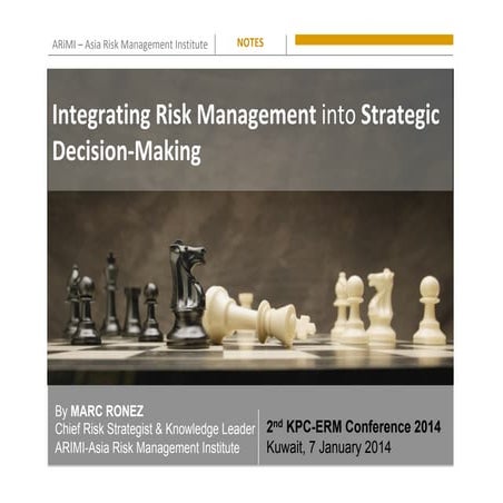 KPC ERM conference Kuwait 2014 - Integrating ERM and Strategic Planning - Mar...