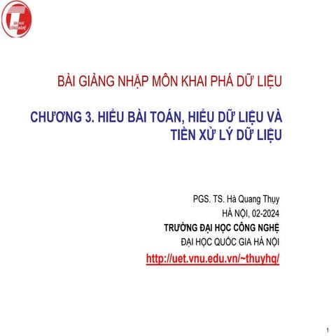 Data-Mining-Chapter3-Slide-UET-DataMiningCourse | PPTX