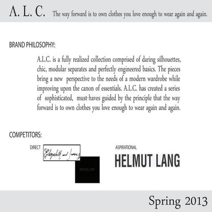 Designs for A.L.C. - S/S 2013
