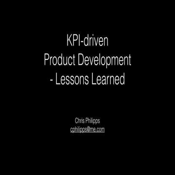 KPI-driven Product Development - Lessons Learned (German)