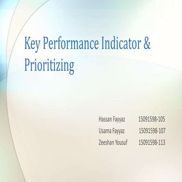 KPI and Prioritization