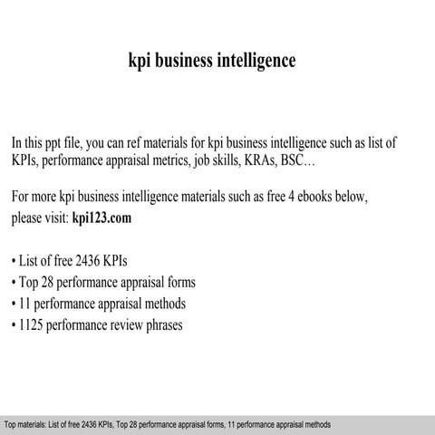 Kpi business intelligence