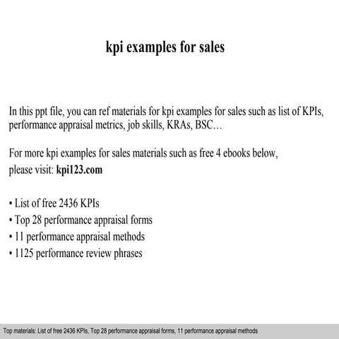 Kpi examples for sales