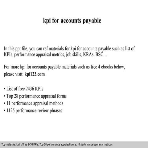 Kpi for accounts payable