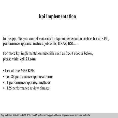 Kpi implementation