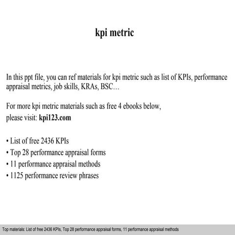 Kpi metric