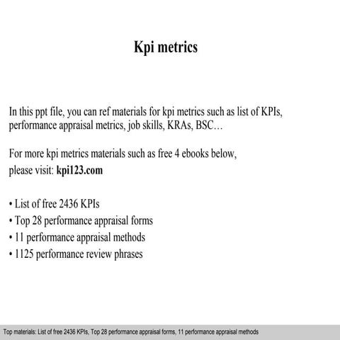 Kpi metrics