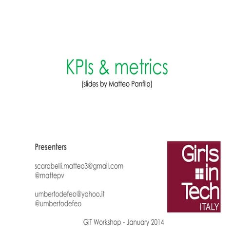 KPI, Metriche e Customer Acquisition