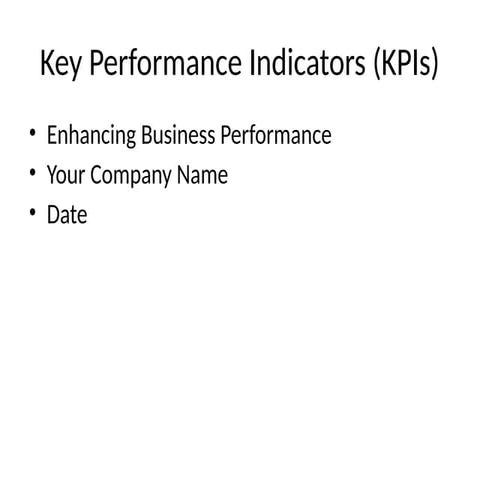 KPI - Key Performance Indicators | PPTX