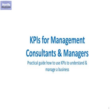KPIs and metrics for Management Consultants and Managers