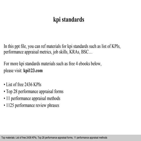 Kpi standards