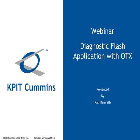 Webinar Presentation: "Diagnostic Flash Application with OTX"