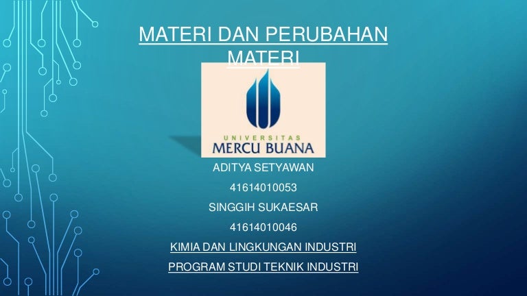 Kpli 1 Materi Dan Perubahan Materi