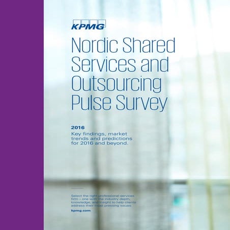 Kpmg Nordic Shared Services and Outsourcing Pulse Survey