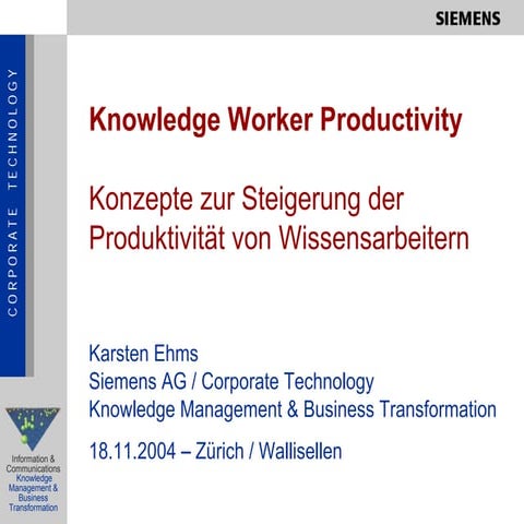 Keynote Produktivität von Wissensarbeitern